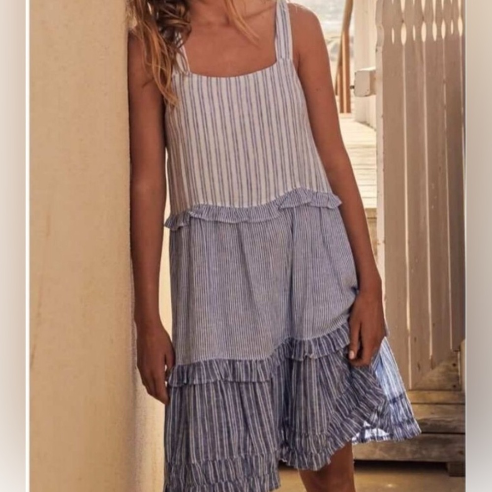 Rails sandy mixed coast stripe dress size medium blue striped lined